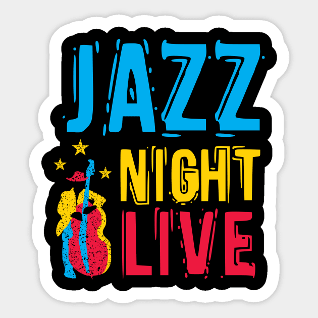 Jazz Night Live Colorful Design Sticker by jazzworldquest